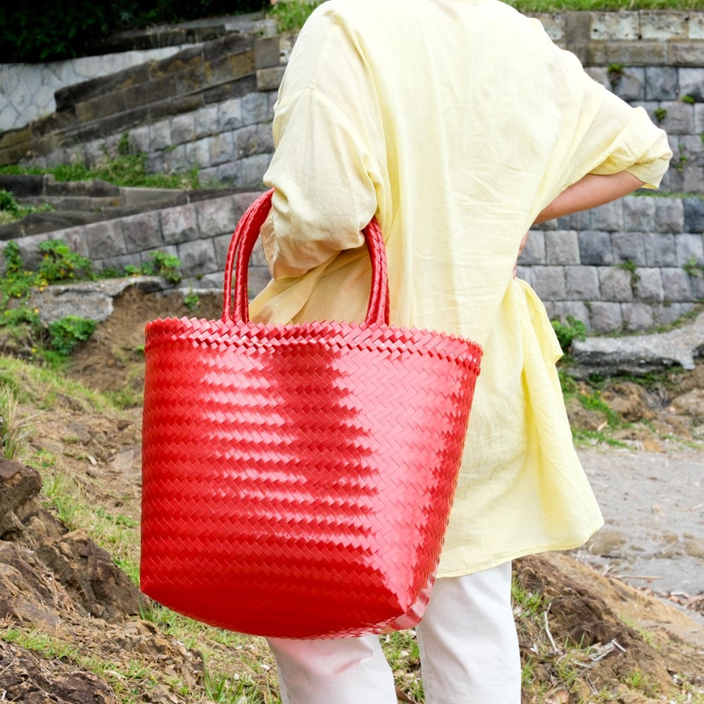 【Lサイズ】ビタミンカラーが可愛いパサールバッグ-36cm×48cm2枚目の説明写真です