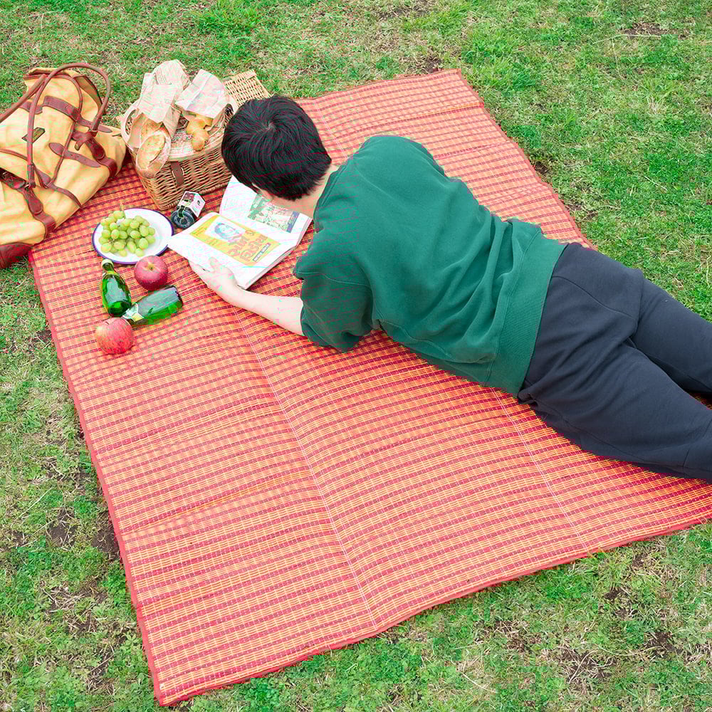 【アソート】タイからやってきた ストロー素材のどこでもバッグシート レジャーシート ござ8枚目の説明写真です