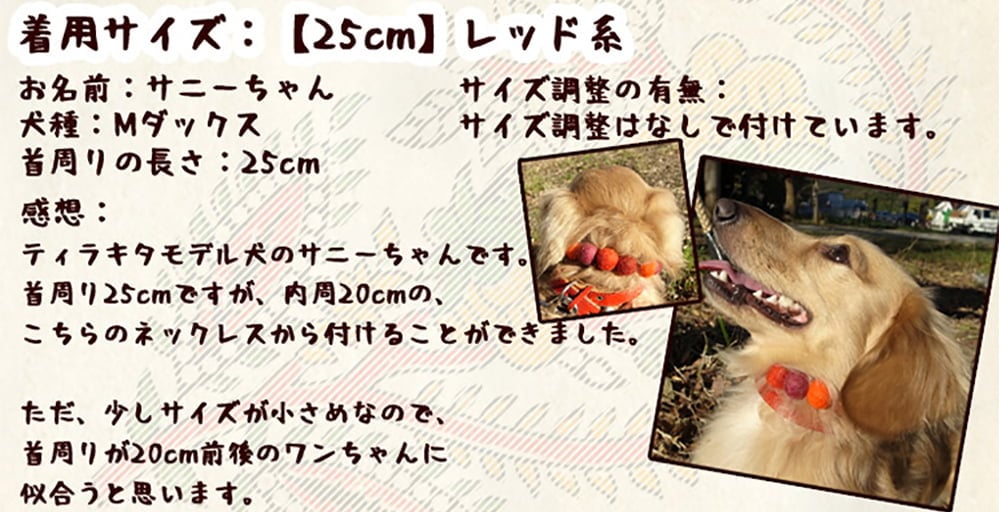 〔内周30cm〕★犬の首輪・猫首輪★手作りフェルト!ワンにゃんネックレス 2枚目の下部説明写真です