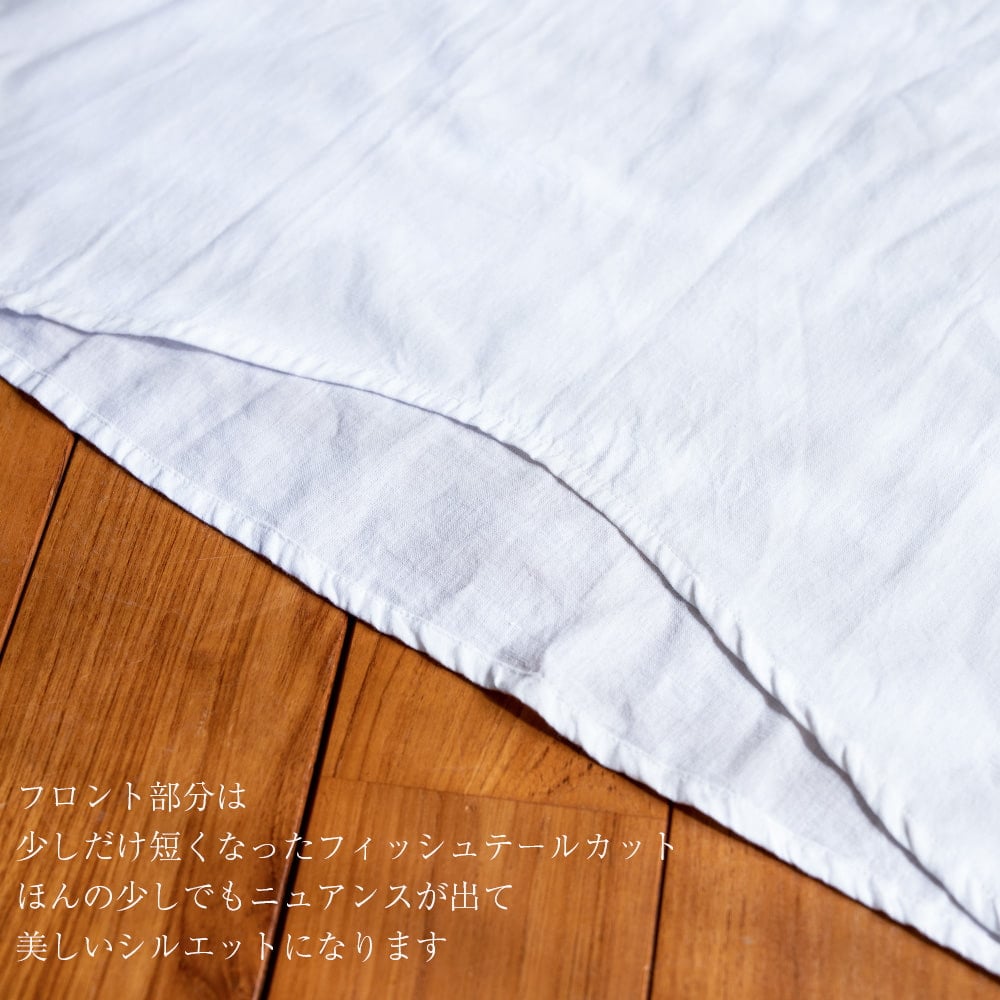 シンプルコットンのフィッシュテールワンピース7枚目の説明写真です