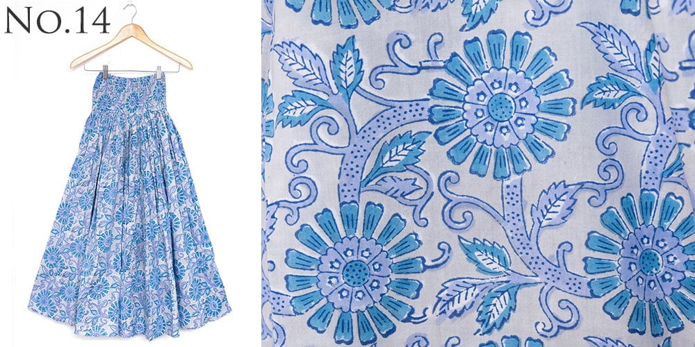 ボタニカル柄の木版染が美しい ボリュームギャザースカート14枚目の下部説明写真です