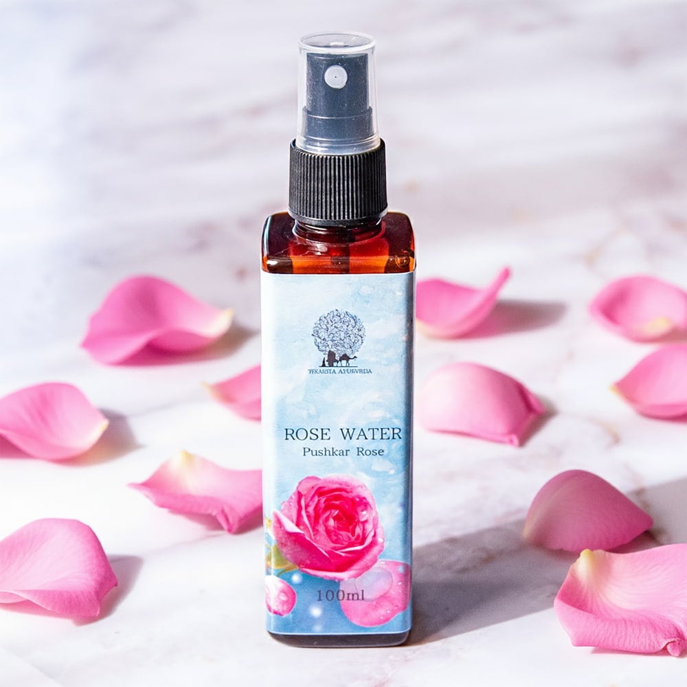 【100ml】便利なスプレータイプ プシュカル ダマスク ローズ ウオーター【生バラだけの化粧水】1枚目の説明写真です