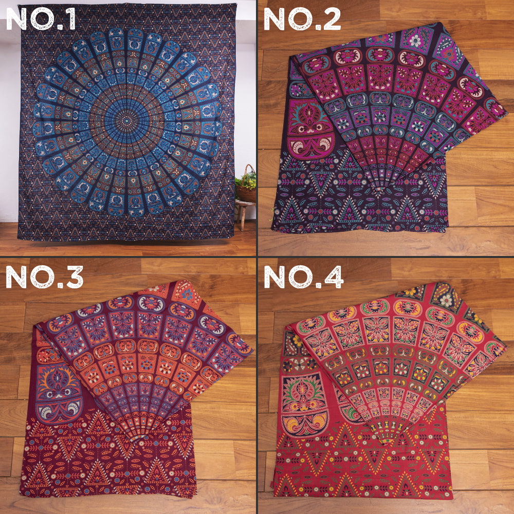 マルチクロス - マンダラ〔約205cm×約222cm〕1枚目の下部説明写真です