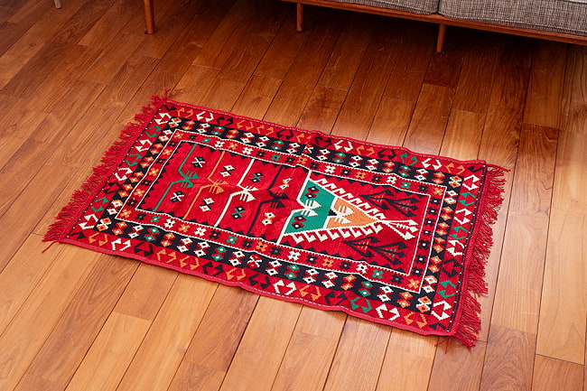 【全3色】トルコの伝統的な柄を織り込んだ　キリム　【70cm×1150cm】