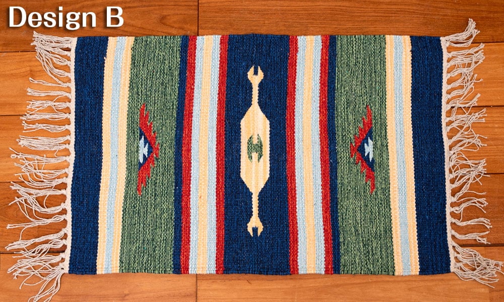 HANDLOOM RUG コットン キリム ラグ【約60cm×約42cm】2枚目の下部説明写真です
