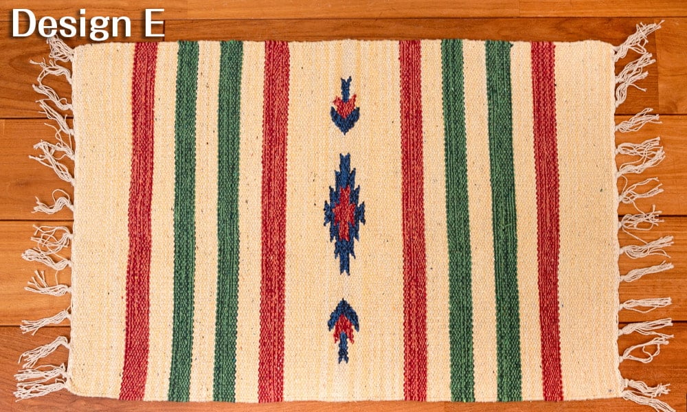 HANDLOOM RUG コットン キリム ラグ【約60cm×約42cm】5枚目の下部説明写真です