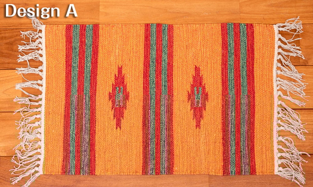 HANDLOOM RUG コットン キリム ラグ【約60cm×約42cm】1枚目の下部説明写真です