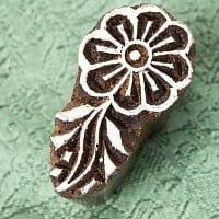 ウッドブロックスタンプ【花】2.5×4.5cm