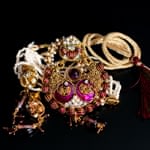 インド伝統アクセサリー ピーコックネックレス&ピアスセットの個別写真