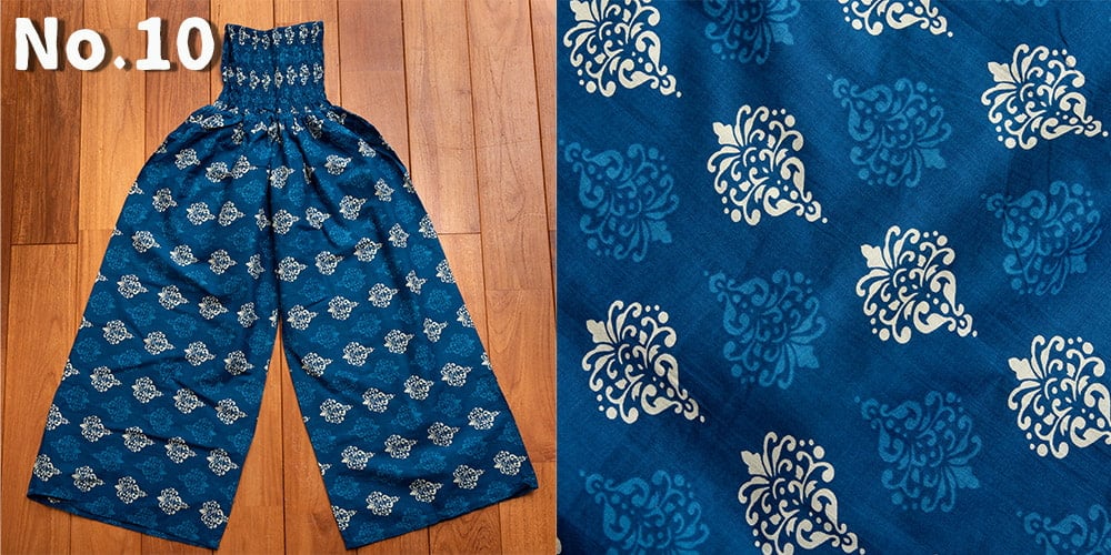 ローライズのカラフルプリントのワイドパンツ10枚目の下部説明写真です