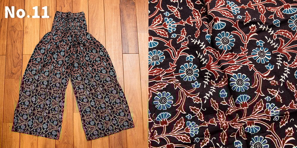 ローライズのカラフルプリントのワイドパンツ11枚目の下部説明写真です