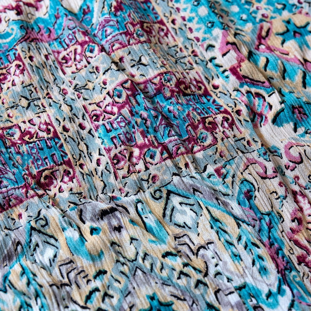 パステルプリントのプリーツワイドパンツ5枚目の説明写真です