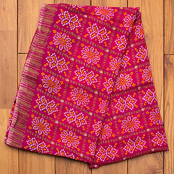 【8色展開】インド伝統模様バンディニプリントのインドサリーの選択用写真