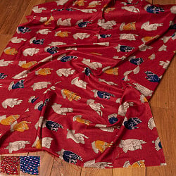 〔各色あり〕〔1m切り売り〕インドの伝統と不思議が融合　おもしろ　かわいいデザイン布　ムドラ〔約111.5cm〕