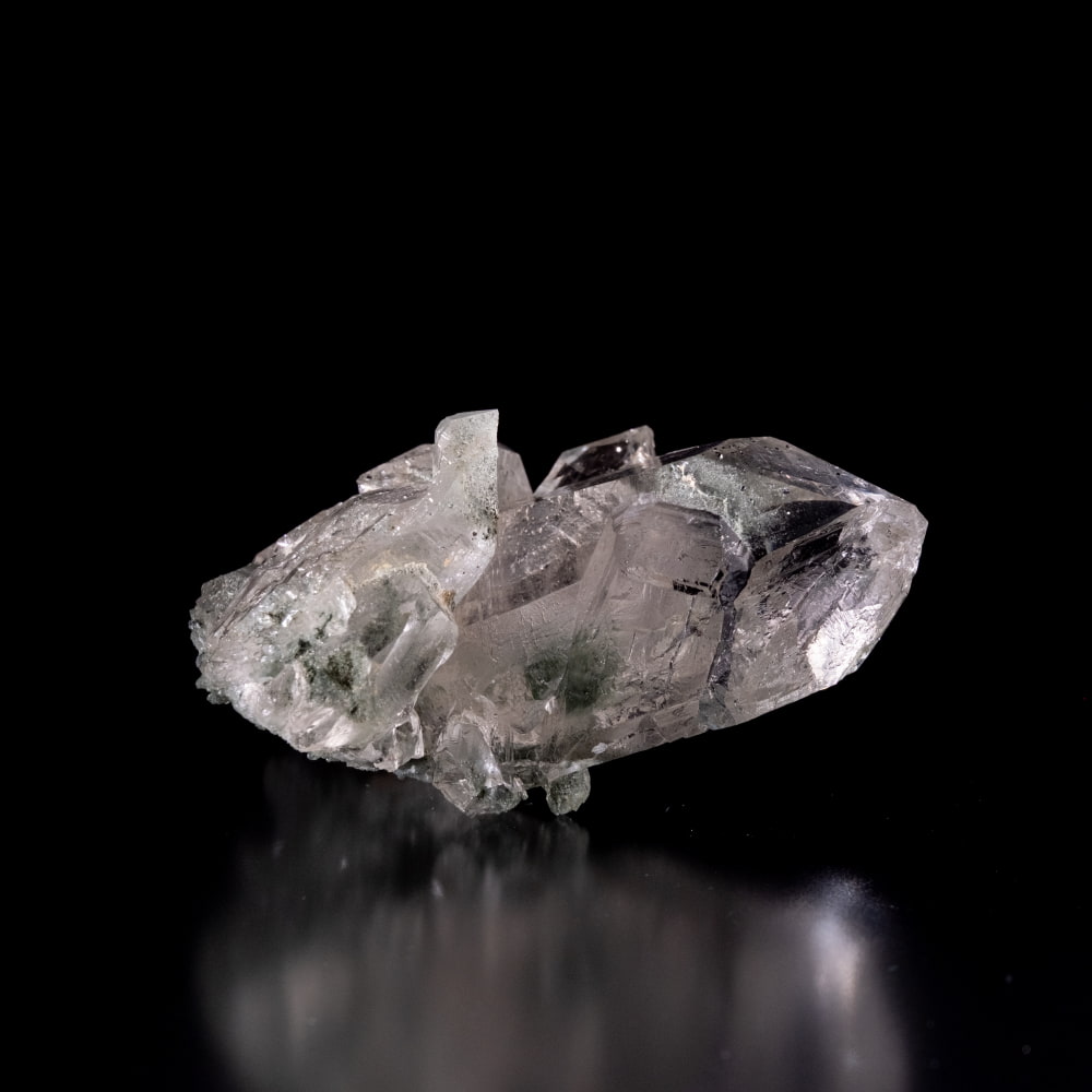 【一点物】 ヒマラヤ水晶原石 【166g】クラスター・透明・クローライト・バーコード2枚目の説明写真です