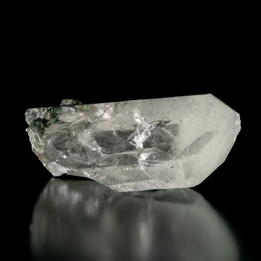 【一点物】 ヒマラヤ水晶原石 【197g】透明・クラック・クローライト・ガーデン・セルフヒールド・バーコード2枚目の説明写真です