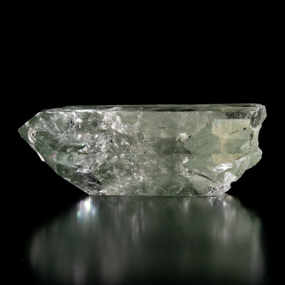 【一点物】 ヒマラヤ水晶原石 【220.5g】透明・クラック・ポイント・ファントム・バーコード・レインボー2枚目の説明写真です