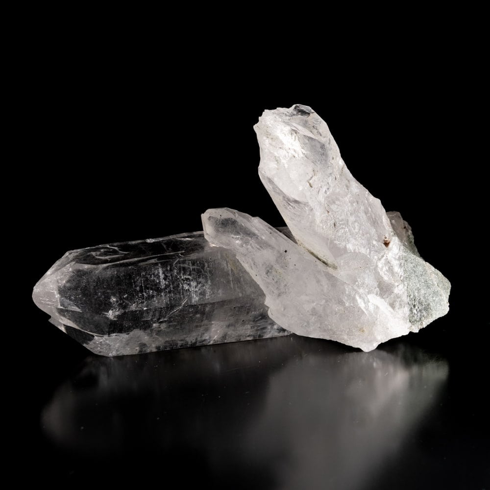 【一点物】 ヒマラヤ水晶原石 【352.5g】透明・バーコード・クローライト・グリーン2枚目の説明写真です