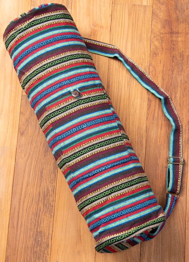 【大サイズ】ネパール織り布のヨガマットバッグ