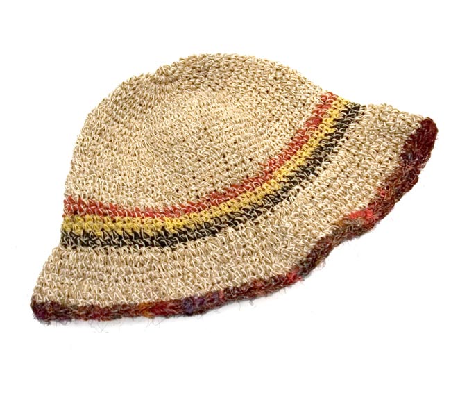 シルクとヘンプハット2-形はこんな感じです。ナチュラル素材にビビットな色合いがおしゃれ。
\