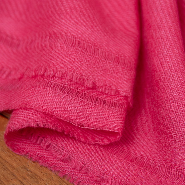 パシュミナ　カシミア100% 大判手織りストール - チェリーピンク2-ふんわりとした柔らかく素晴らしい肌触りが魅力的\
