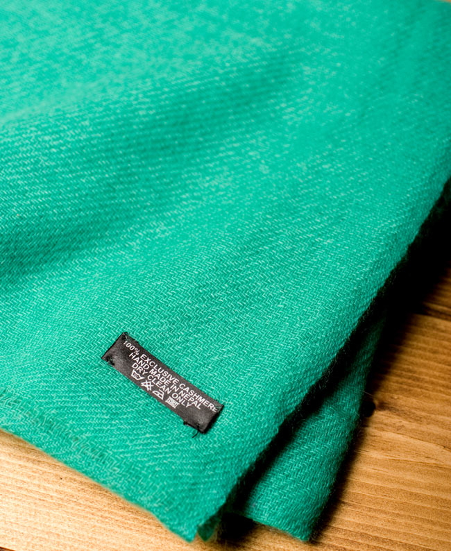 パシュミナ　カシミア100% 大判手織りストール - ターコイズ2-ふんわりとした柔らかく素晴らしい肌触りが魅力的\