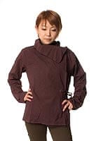 ウッドボタンのカシュクールジャケット 【茶】の個別写真