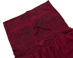 神様プリント・リヴパンツ（ブッダ）2-ウエスト部分をアップにしてみました。\