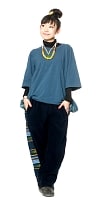 ネパールのフリースロングパンツ 【紺】の個別写真