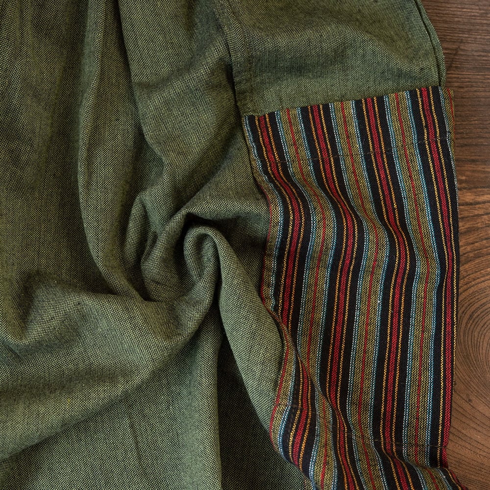 ハーフストライプのコットンワイドパンツ5枚目の説明写真です