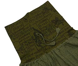 神様プリント・リヴタイパンツ（ガネーシャ）2-ウエスト部分をアップにしてみました。\