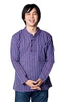 長袖ボタンクルタ 【紫系】の個別写真