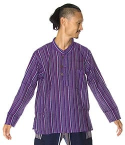 長袖紐ボタンクルタ