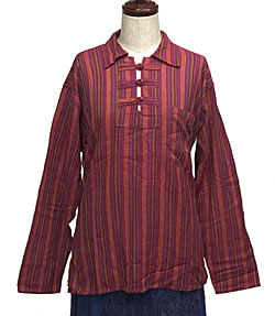 長袖紐ボタンクルタ