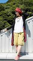 タイダイストレッチカーディガン 【パープルオレンジ】の個別写真