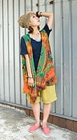 タイダイレーヨンサラサラベスト 【茶・オレンジ】の個別写真