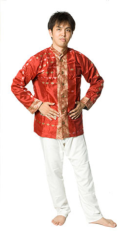 サリー刺繍 長袖クルタシャツ の通販[送料無料] - TIRAKITA.COM