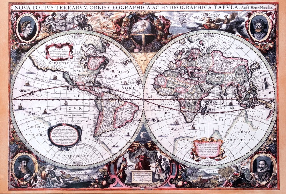 17世紀】アンティーク地図ポスター[Nova Totius Terrarum Orbis
