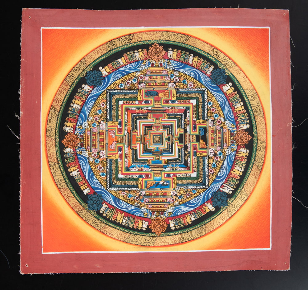 〔一点物〕タンカ - カーラチャクラマンダラ[25cm x 25cm]1枚目の説明写真です