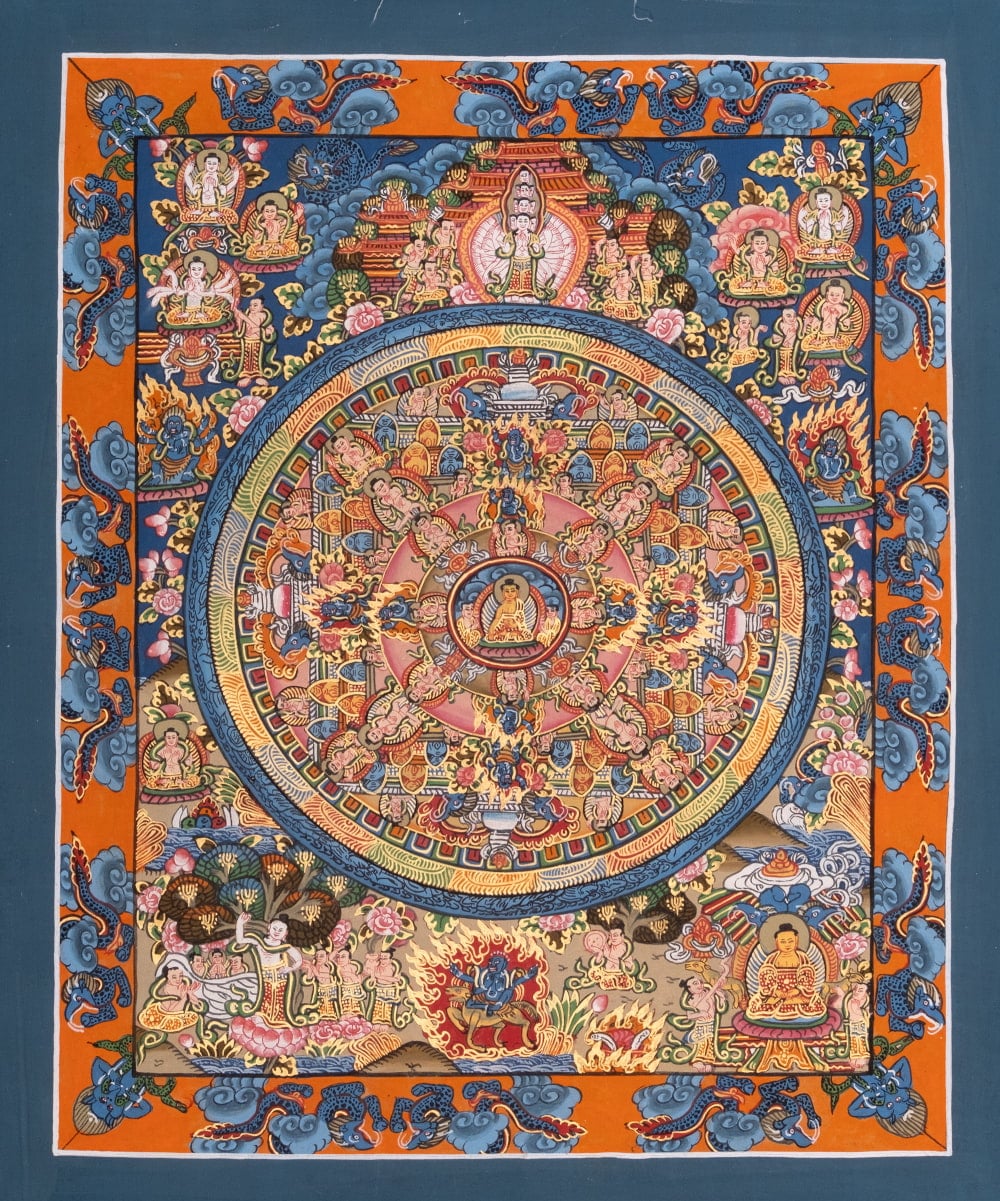 〔一点物〕タンカ - 金剛法界曼荼羅[37cm x 31cm]1枚目の説明写真です