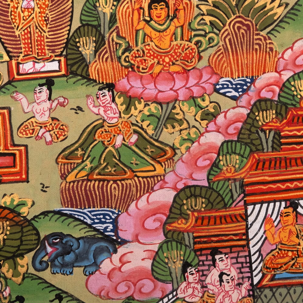 〔一点物〕タンカ - 釈迦牟尼仏曼荼羅[37cm x 31cm]3枚目の説明写真です