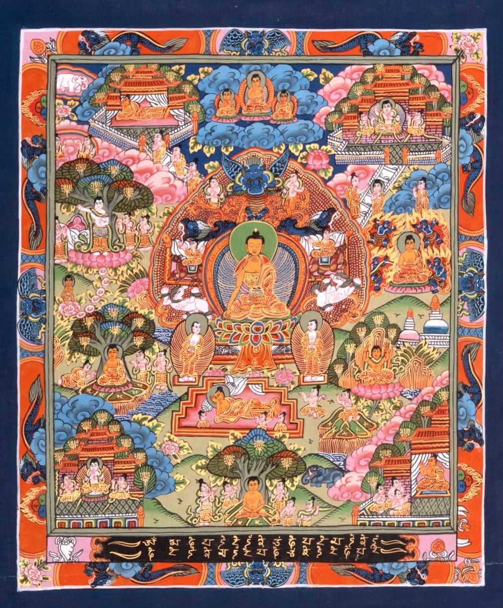 〔一点物〕タンカ - 釈迦牟尼仏曼荼羅[37cm x 31cm]1枚目の説明写真です