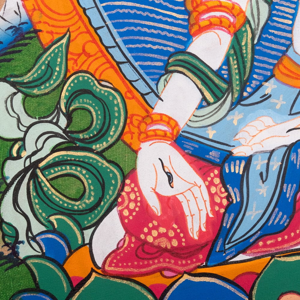 〔習作〕タンカ - ホワイトターラ[40cm x 30cm]3枚目の説明写真です