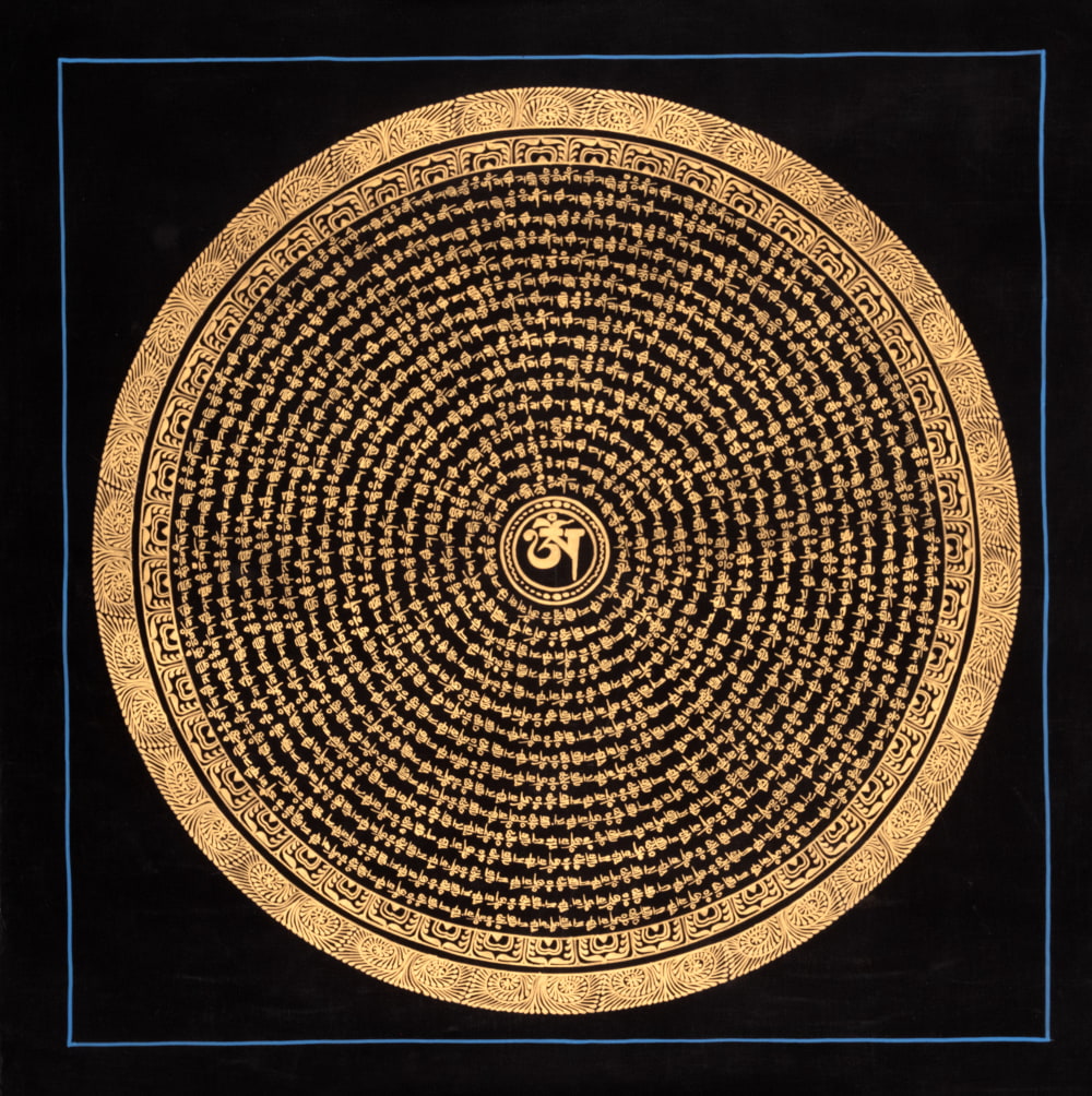 〔習作〕タンカ - オーン種子曼荼羅[56cm x 56cm]1枚目の説明写真です
