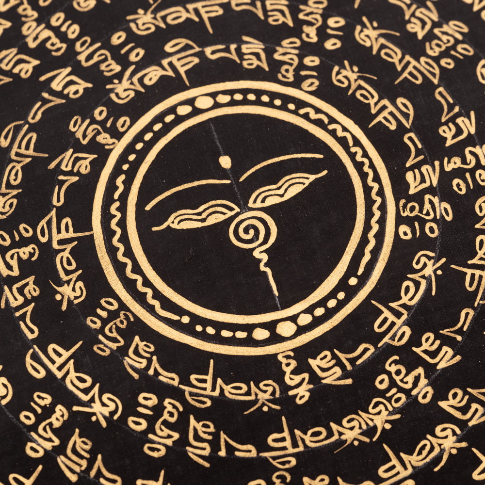 〔一点物〕タンカ - ブッダアイ種子曼荼羅[56cm x 56cm]3枚目の説明写真です