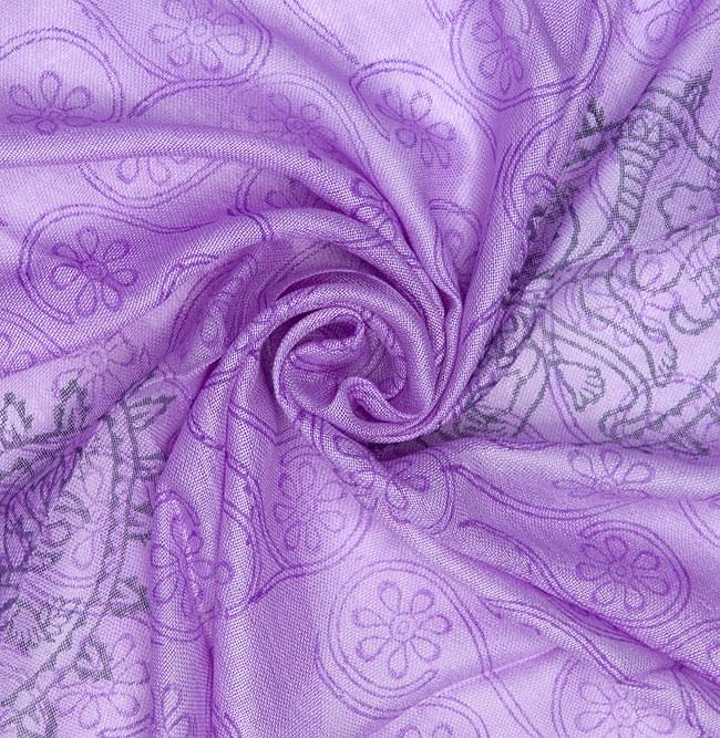 ウッドブロックのコットンスカーフ - シヴァ　紫
