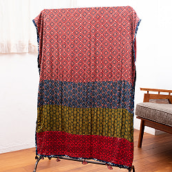 1点もの インドの伝統柄 アジュラックプリント ドゥパッタ ストール