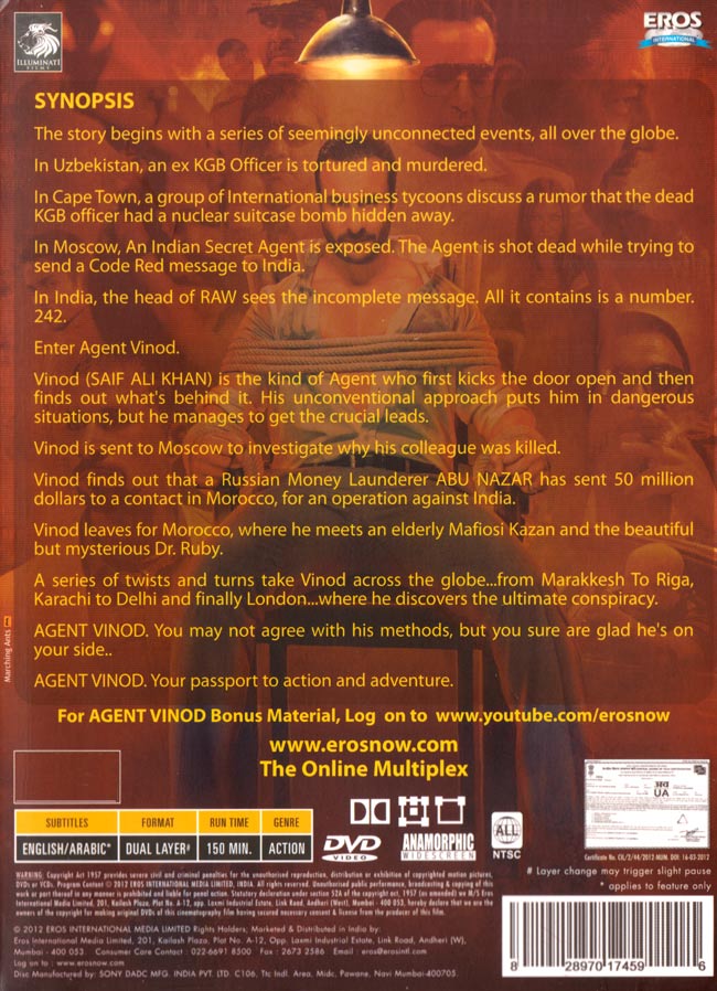 Agent Vinod[DVD] の通販 - TIRAKITA.COM