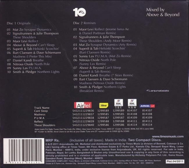10 Years Of Anjunabeats[CD 2枚組] の通販 - TIRAKITA.COM