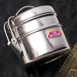 2段インド弁当箱 【直径:約11.5cm 高さ:約10cm】 - 7x2 - サブ4